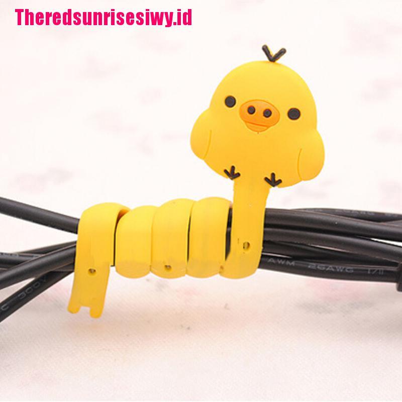 【Theredsunrisesiwy.id】Cute Animal Earphone Headphone Wrap Cord Wire Cable Holder Winder Organizer 1pcs