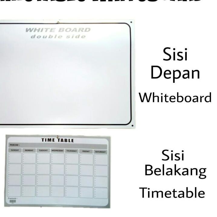 

[PRODUK F77VH] TIME TABLE WHITE BOARD DUA SISI 70 x 50 cm QK7