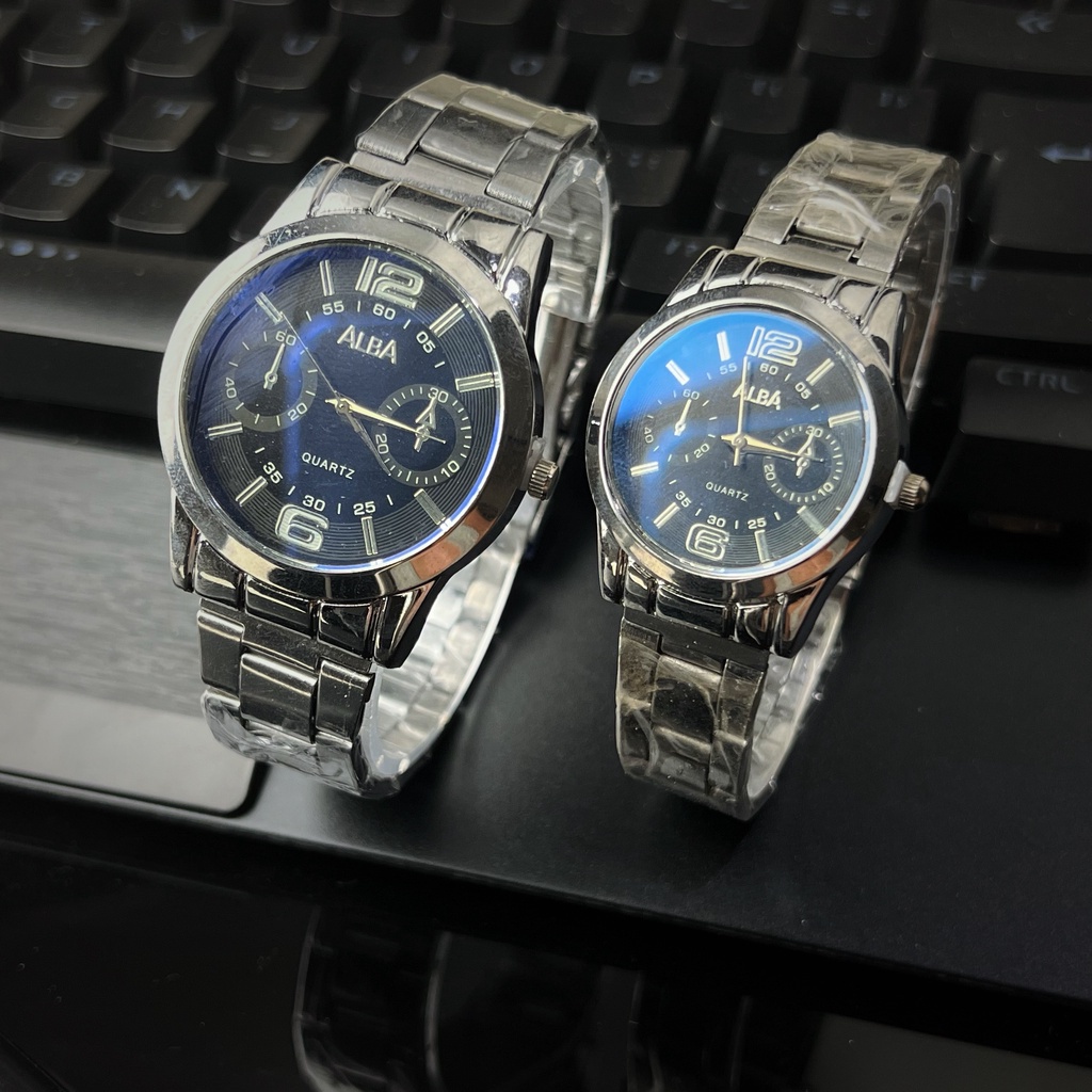 ✅COD JAM TANGAN COUPLE ALBA RANTAI GROSIR IMPORT PRIA WANITA PASANGAN MURAH PREMIUM C71