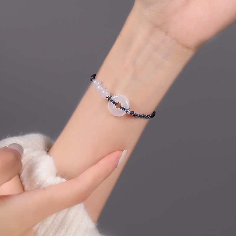 Gelang Tangan Manik-Manik Batu Jade Biru Untuk Wanita
