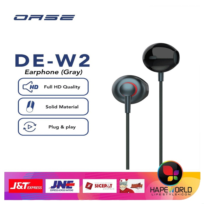 OASE EARPHONE DE-W2 [SUARA JERNIH SUPER BASS] - 100% ORIGINAL OASE
