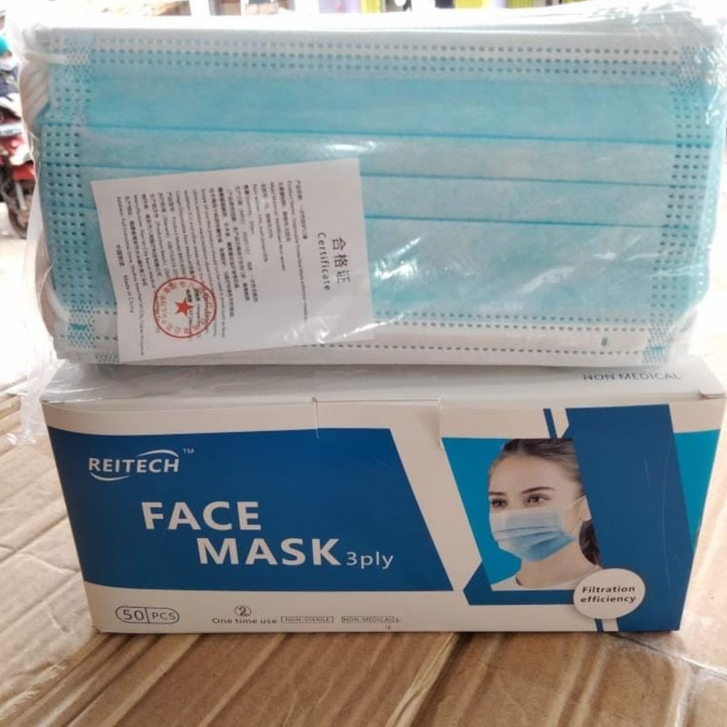 Masker kuping biru 1 box isi 50 pcs