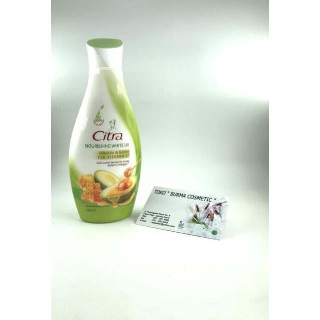 ◄ CITRA HAND BODY LOTION NOURISHING WHITE UV AVOCADO & HONEY 230 ML ➨