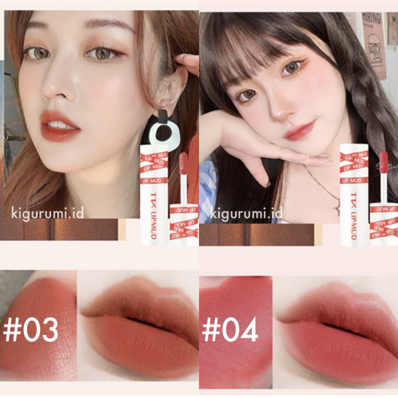 TTX Lip Mud Cream Matte Lipstick Waterproof/Tahan Lama Lip Tint Long Lasting Lip &amp; Cheek Clay XX005