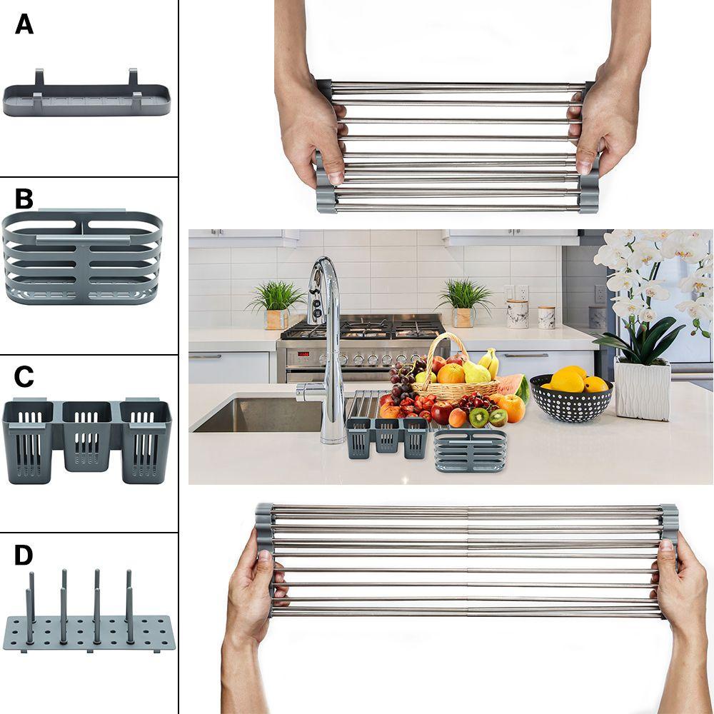Rak Keranjang Pengering Buah / Sayuran Model Lipat Bahan Stainless Steel