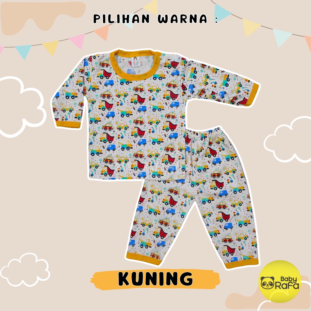 Setelan Baju Bayi Panjang 3 - 12 Bulan, Piyama Bayi Merk YEIKO - MOBIL V W