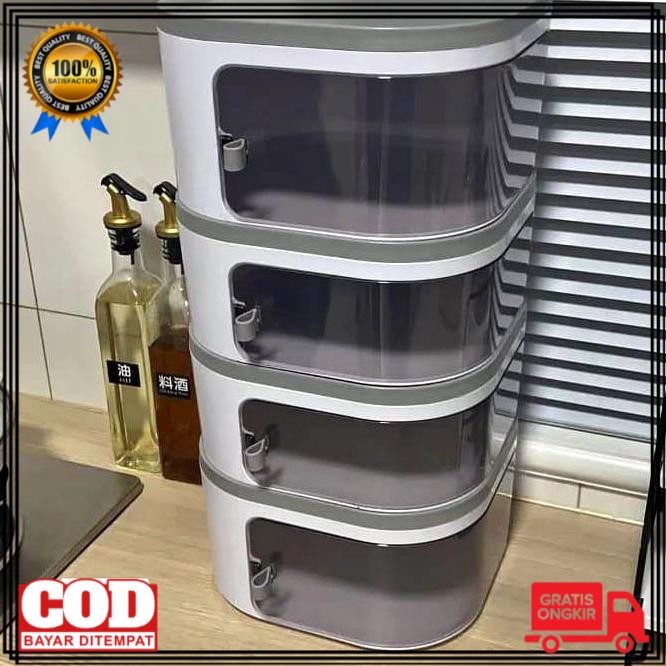Model Baru Food Storage PREMIUM GEN 3 NEW 2021 Tudung Saji magnet Rak susun 4 tingkat original murah