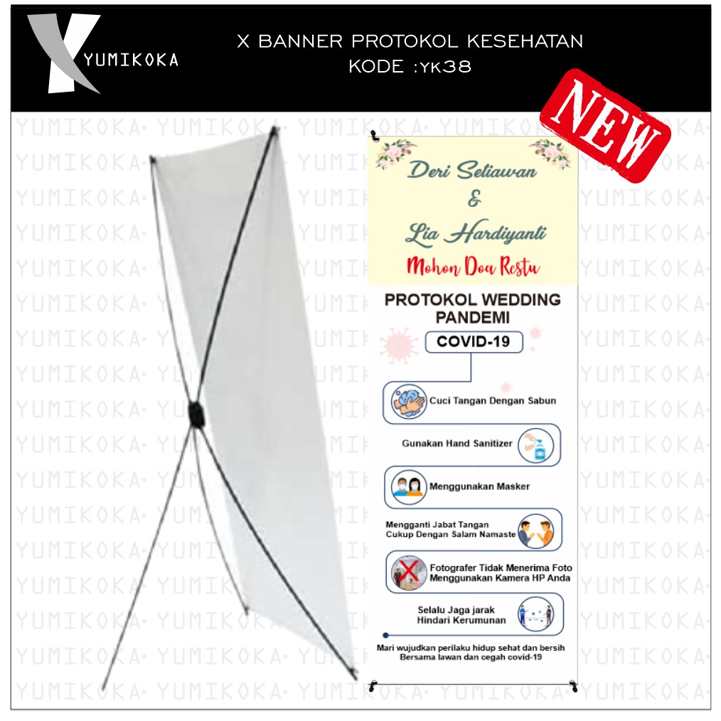 PAKET STAND BANNER XBANNER ACARA WISUDA KELULUSAN PROTOKOL KESEHATAN SPANDUK WEDDING PERNIKAHAN