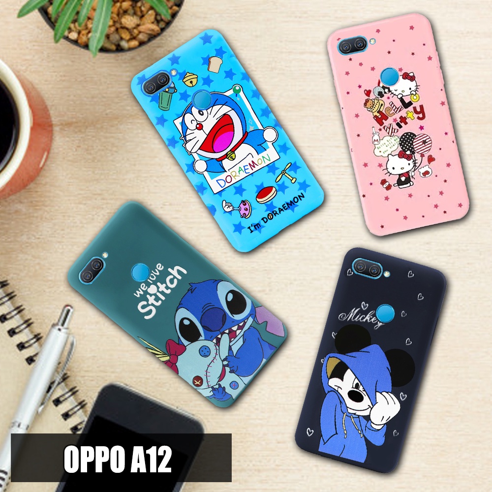Softcase Case 3D Karakter Lucu For Oppo A12 Case Pelindung Camera Kesing Hp Oppo A12 Plus Lucu Casin