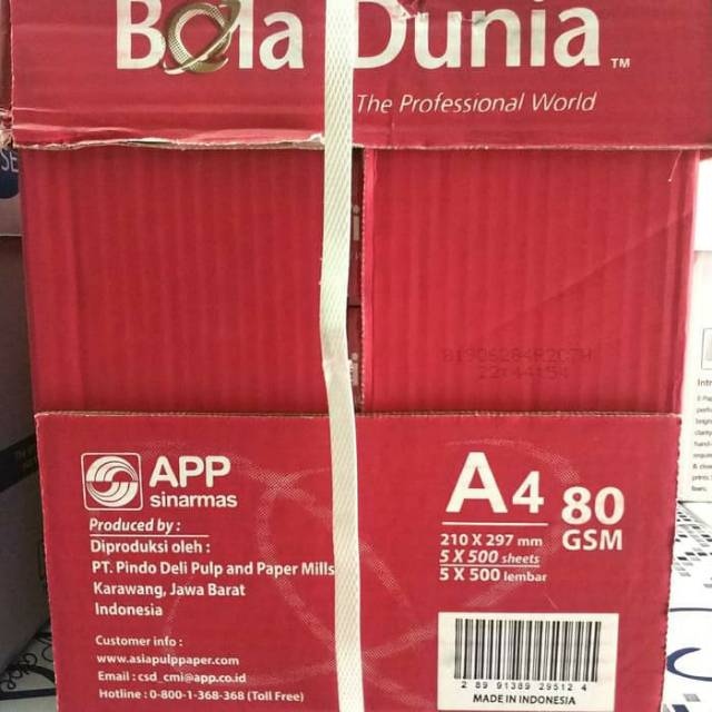 

RB Kertas A4 80 Gram Bola Dunia