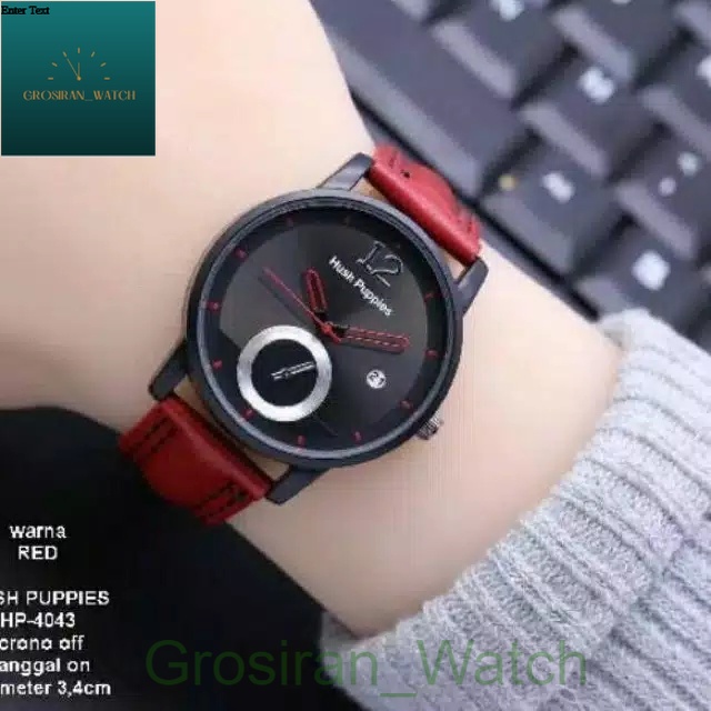 Jam Tangan Pria Wanita Hush Puppies HP-21 Tanggal Aktif Tali Kulit [G_W]