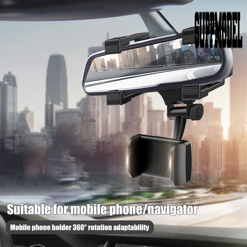 Py-hsj01 Bracket Mount Kaca Spion Tengah Mobil Rotasi 180 ° Bahan ABS Holder Handphone Universal
