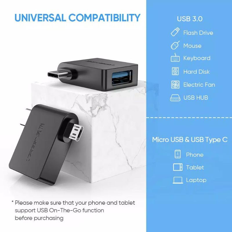 UGREEN USB 3.0 to Type C Micro USB OTG Adapter Converter