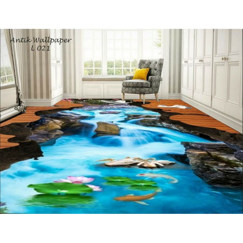 WALLPAPER CUSTOM WALLPAPER 3D WALLPAPER MURAL WALLPAPER LANTAI MOTIF SUNGAI