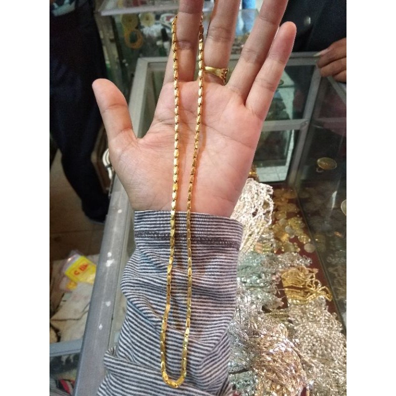 kalung padi 2 suku lapis emas 24k