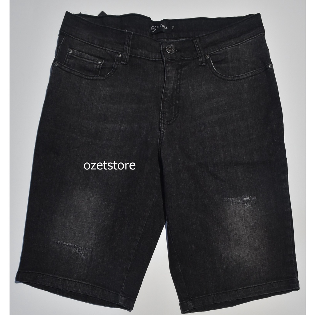 Celana Jeans Pria NEVADA Regular Pendek Hitam JRN02 ORIGINAL