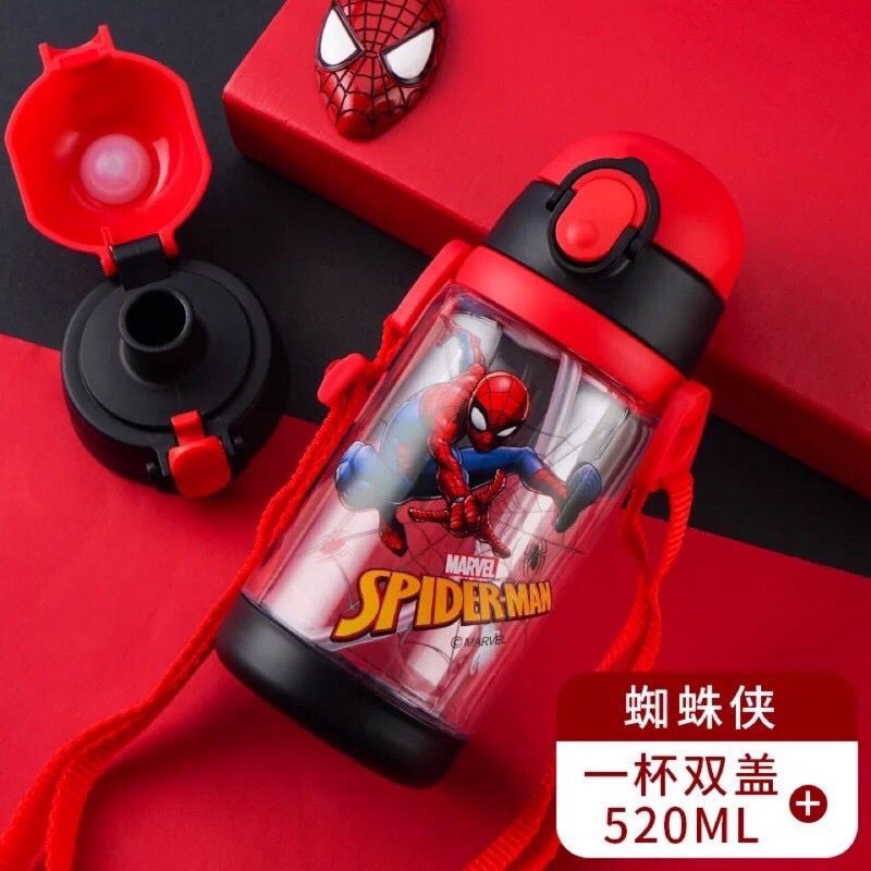 DISNEY Botol Minum Anak Unik /  ORIGINAL Disney water bottle Elsa Mickey donald Cars / Botol Minum Anak disney-520ml spiderman