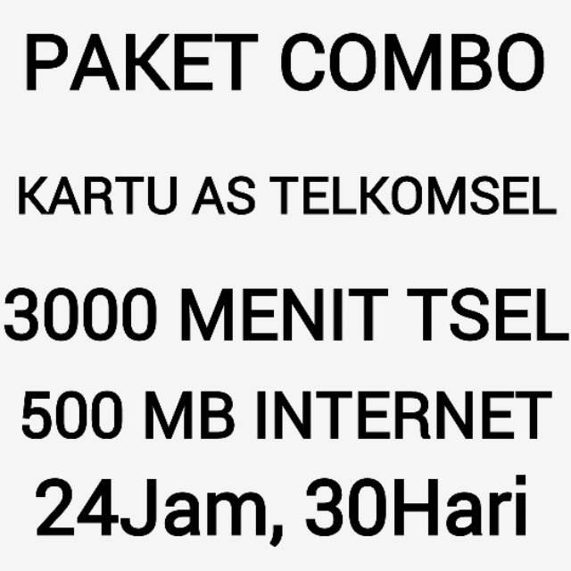 [CHAT DULU SEBELUM ORDER]Paket Combo Nelpon Internet Kartu As Telkomsel 30 Hari Bulan Sebulan Bulana