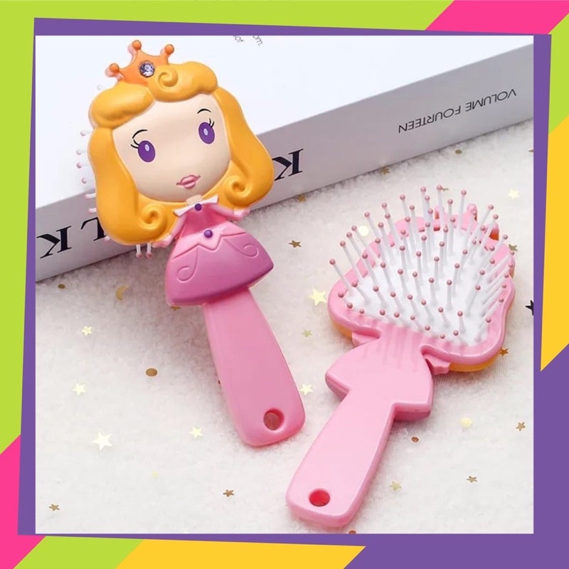 Sisir Rambut Premium Anak Hair Comb Kids 3D princess putri Sisir Detangler 3D Sisir Kesehatan Sisir 3D Pijat Disney Kartun Bahan Plastik