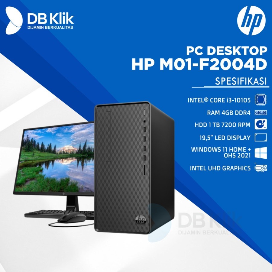 PC Desktop HP M01-F2004d i3-10105 4GB HDD 1TB NoDVD Windows11+OHS 19.5