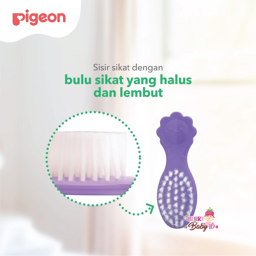 Pigeon Comb &amp; Brush Set - Paket 2 Sikat &amp; Sisir Lembut Rambut Bayi 0m+ Berry Mart