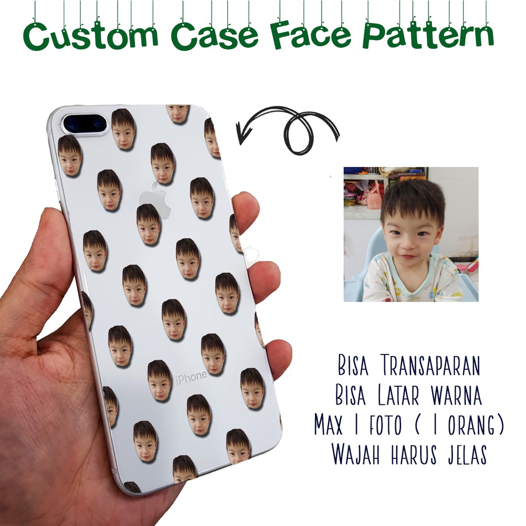 [SILIKON] Foto Transparan Pattern face xiaomi redmi realme samsung oppo vivo iphone meizu asus