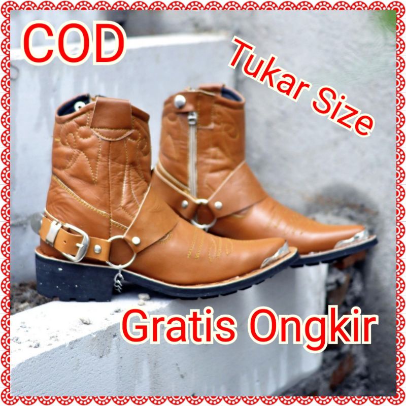 Sepatu Jenggel Koboi Koboy Cowboy Coboy Pria