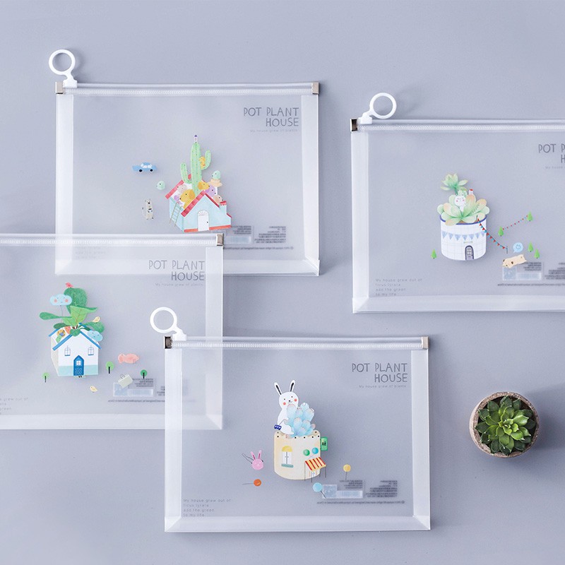 

Pot Plant House Zipper File Folder (Map Plastik)
