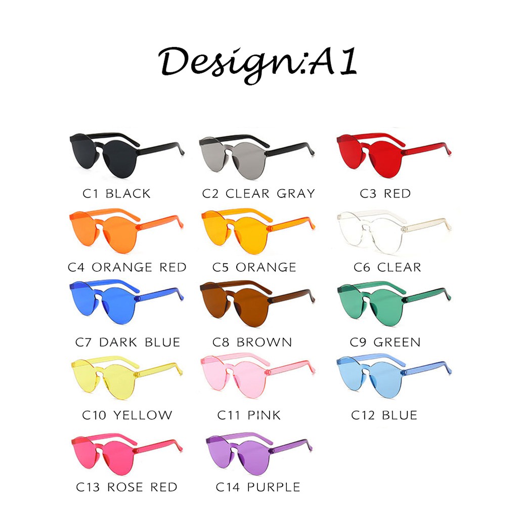 (YUZHU) Bayar di Tempat Retro Gaya Bulat Kacamata Hitam Wanita/Pria Sunglasses Eyewear