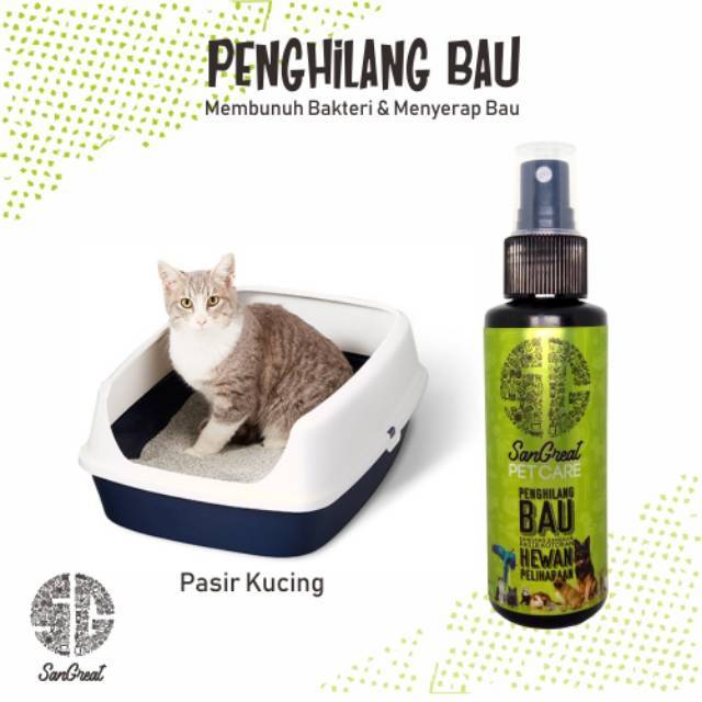 Semprotan bau kucing parfum pewangi kotoran kucing semprotan penghilang bau urin pup kucing pewangi pasir kucing  pengharum pewangi pasir kandang kucing anjing hamster litter box kucing 100 ml  pet odor remover