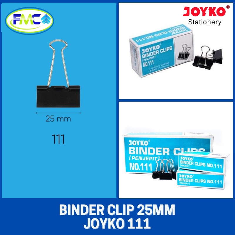 Binder Clip Nomor 105 107 111 155 200 260 280 Joyko Penjepit Kertas Besar Sedang Kecil Jepitan Serbaguna Original