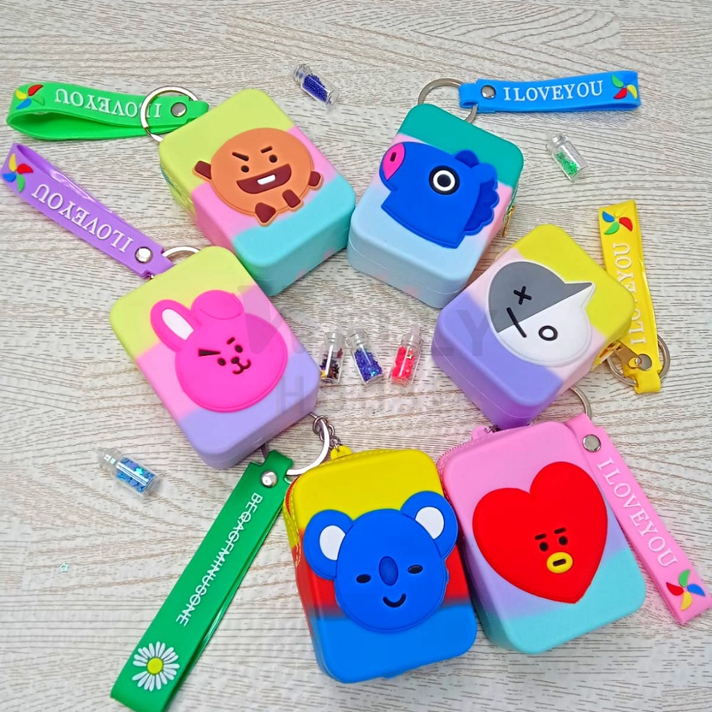 Dompet Koin Silikon Karakter BTS Korea/ Dompet Pop It
