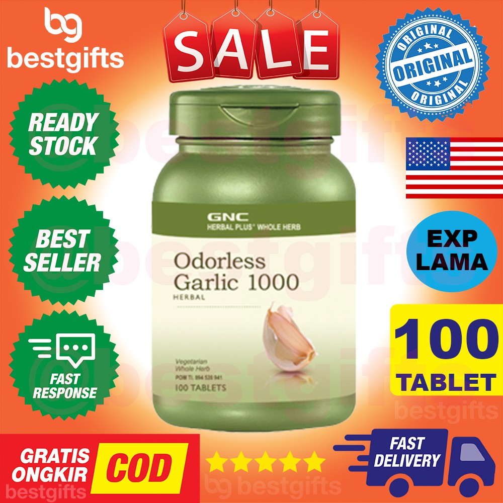 GNC NATURAL BRAND COATED ODORLESS TRIPLE GARLIC HIPERTENSI KOLESTEROL IMUNITAS DIABETES 100 TABLET