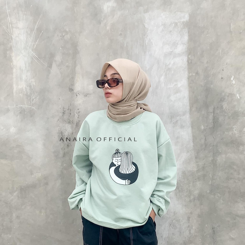 HUG SWEATER OVERSIZE WANITA SWEATER WANITA MURAH FASHION SWEATER