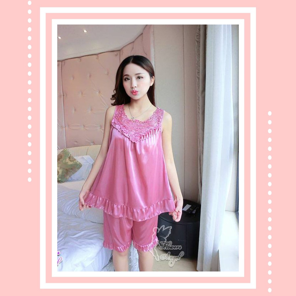 BAJU TIDUR PIYAMA SATIN Eremurus Satin PJ short