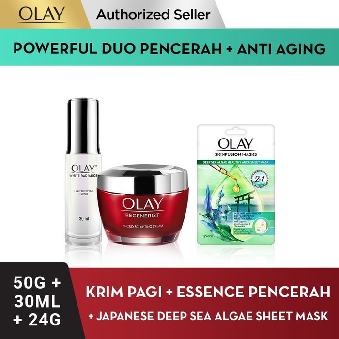 Olay Powerful Duo Pencerah Anti Aging dan Olay Algae Mask