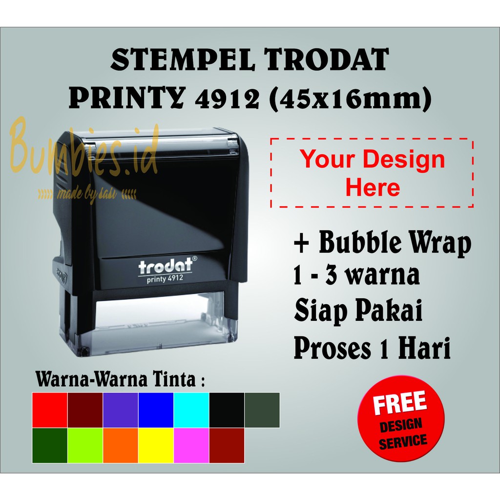 Stempel Praktis Trodat type 4912 (45x16mm) Stempel Nama Dokter | Stempel Toko Stempel 2 warna