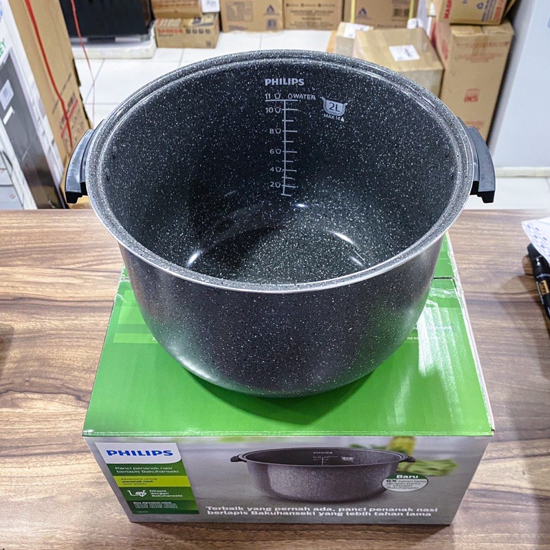 Philips Inner Pot/ Teflon Philip Rice Cooker Bakuhanseki Untuk HD4515 Digital HD3111/30 PANCI PHILIPS HD3110/33 Inner Pot Panci 2L 4515 1.8L Bakuhanseki HD3138 3132 3131 3129 3128 3127 3119 3118 3053 3110 4515