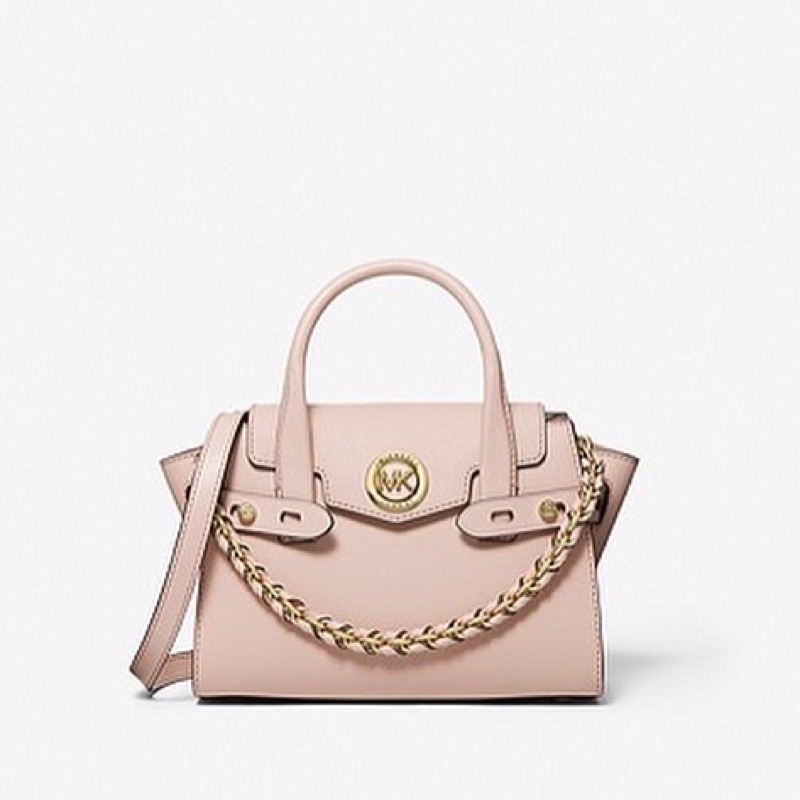 MICHAEL KORS Carmen Extra-Small Saffiano Leather Belted Satchel soft pink