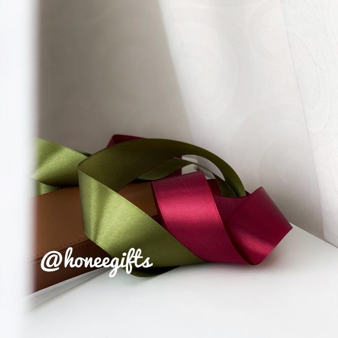 

BAYAR COD Pita kado hampers red imlek ribbon natal cny sateen satin tali gift - Maroon OBRAL Kode