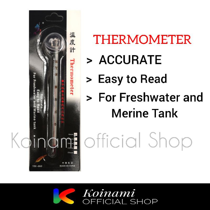 TERMOMETER STIK 6 mm / aquarium kolam aqua scape / THERMOMETER pengukur suhu air kolam termometer