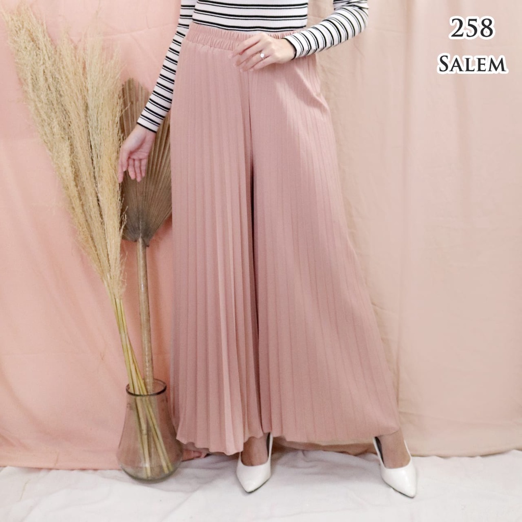 KULOT PLISKET CELANA PLISKET 258.B PLEATS PANT KULOT PRISKET KULOT PANJANG PLISKET REMPEL FLOWY