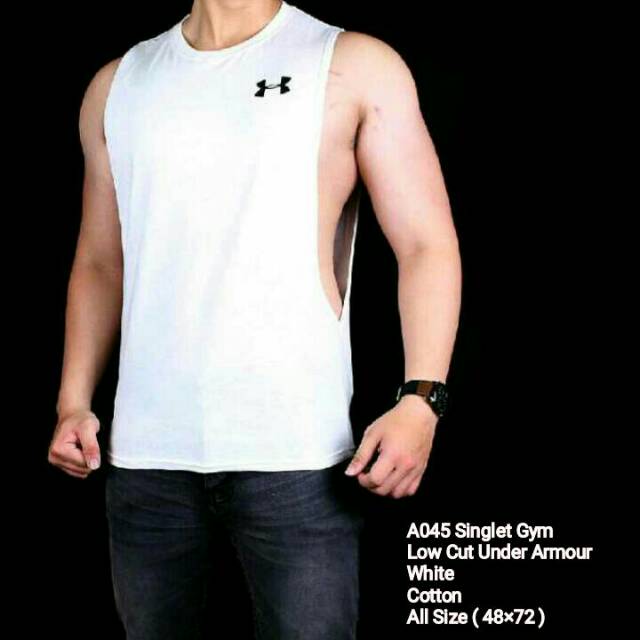 A045 Singlet Gym Low Cut Under Armour White