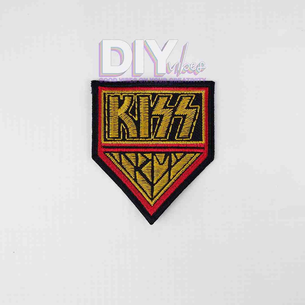 Bordir Patch Band Kiss Rock and Roll Emblem DIY Vibes PIV074
