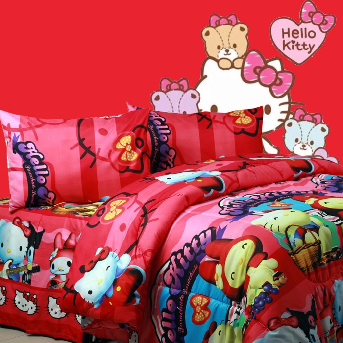 Sierra Bedcover dan Sprei Microtex 100x200x20 Kitty my melody