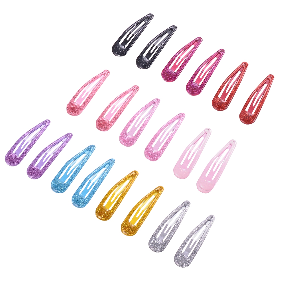 20Pcs Snap hair clips cute metal hairpins color barrettes for Baby Pins BB Girls Styling Accessories