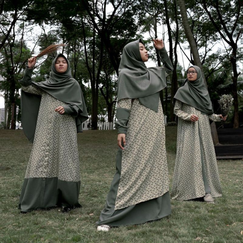 GAMIS MAGNO BY HIJAB ALILA Gamis Motif Bunga Outer Gamis