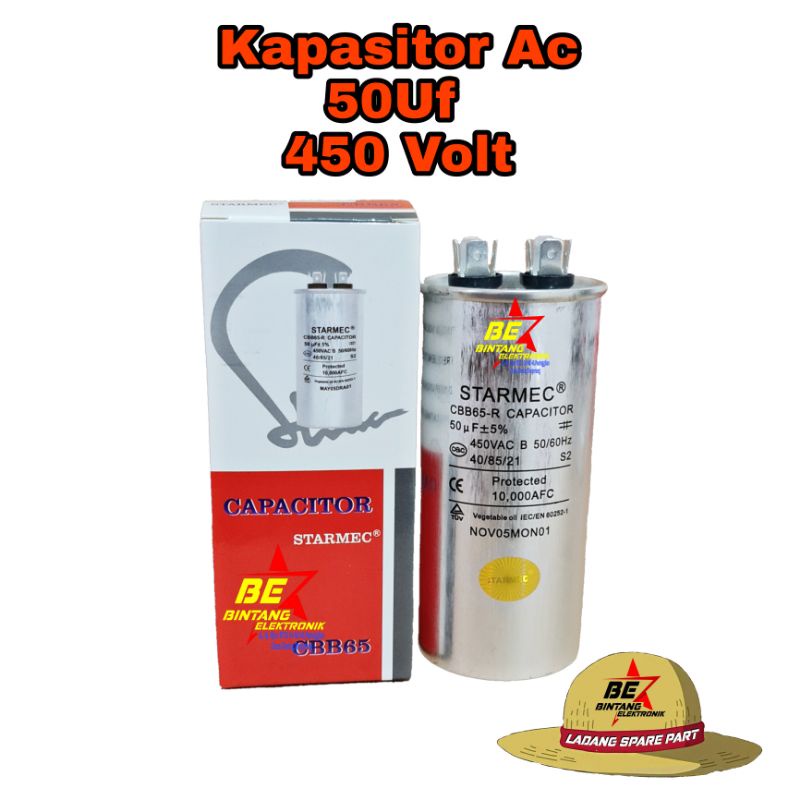 Kapasitor 50 Uf SMC Micro Capasitor 50uf Ac 450 Volt Mikro Farad