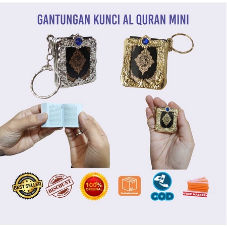 Gantungan Kunci Bentuk Alquran Warna Emas dan Perak Random Souvenir Oleh Oleh Haji