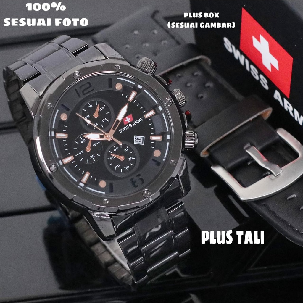 Grosiran Jam Tangan Pria Psa W9 - 4590 Analog Tali Rantai Tanggal Aktif Chrono Off Original Garansi 6 Bulan Free Box Exclusive Tali Kulit &amp; Baterai (BISACOD)